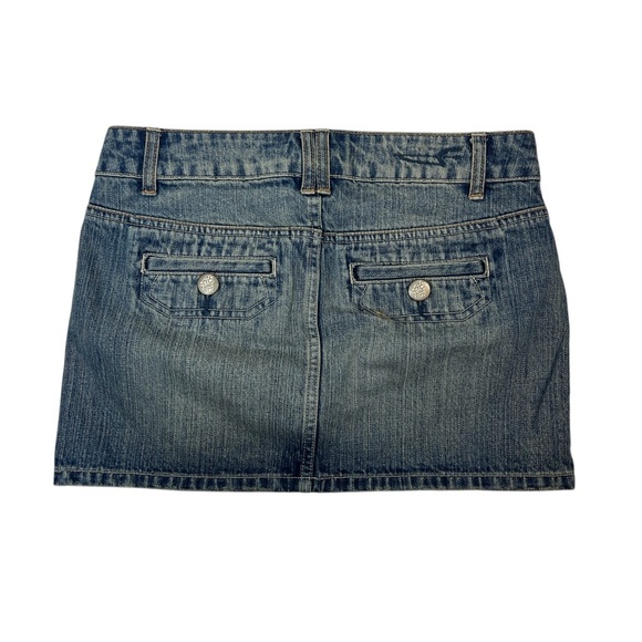 VTG America Eagle‎ micro mini denim skirt size 2 Y2K 100% cotton patch pocket - Picture 2 of 5